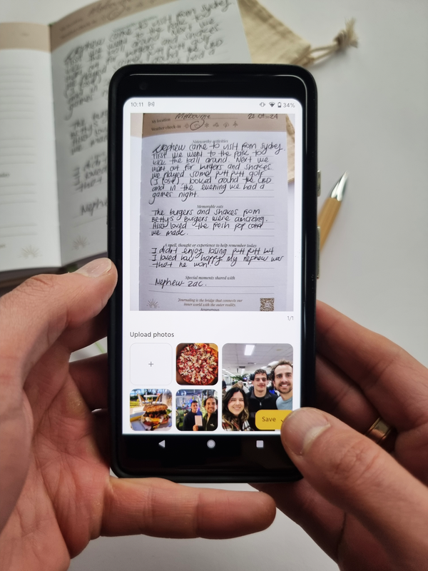 Saving entry on phone